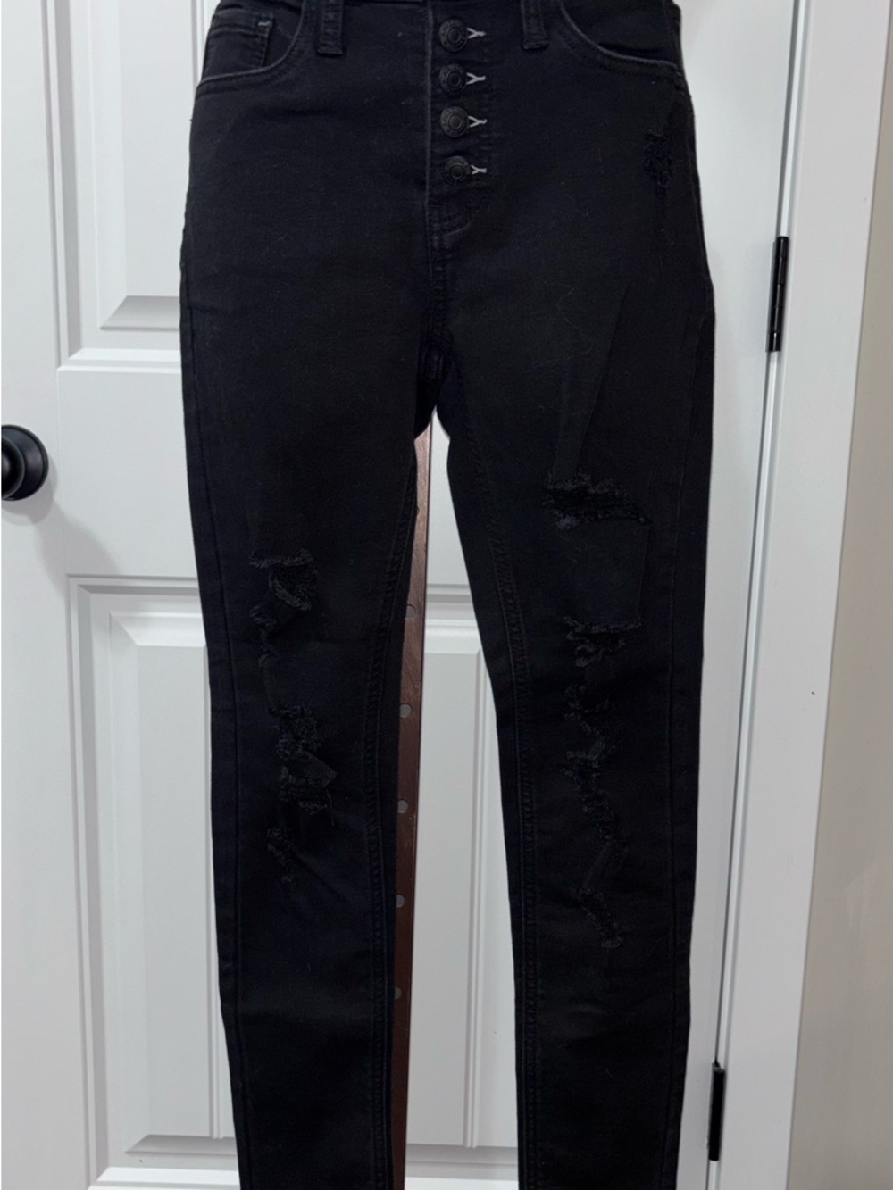 NWOT Arizona Jean Company Black High-Rise Skinny Jeans with Button Fly